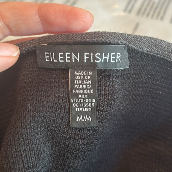 Eileen Fisher Drapey Pullover Short Sleeve Black Cotton Oversized Sweater Medium - Picture 3 of 4